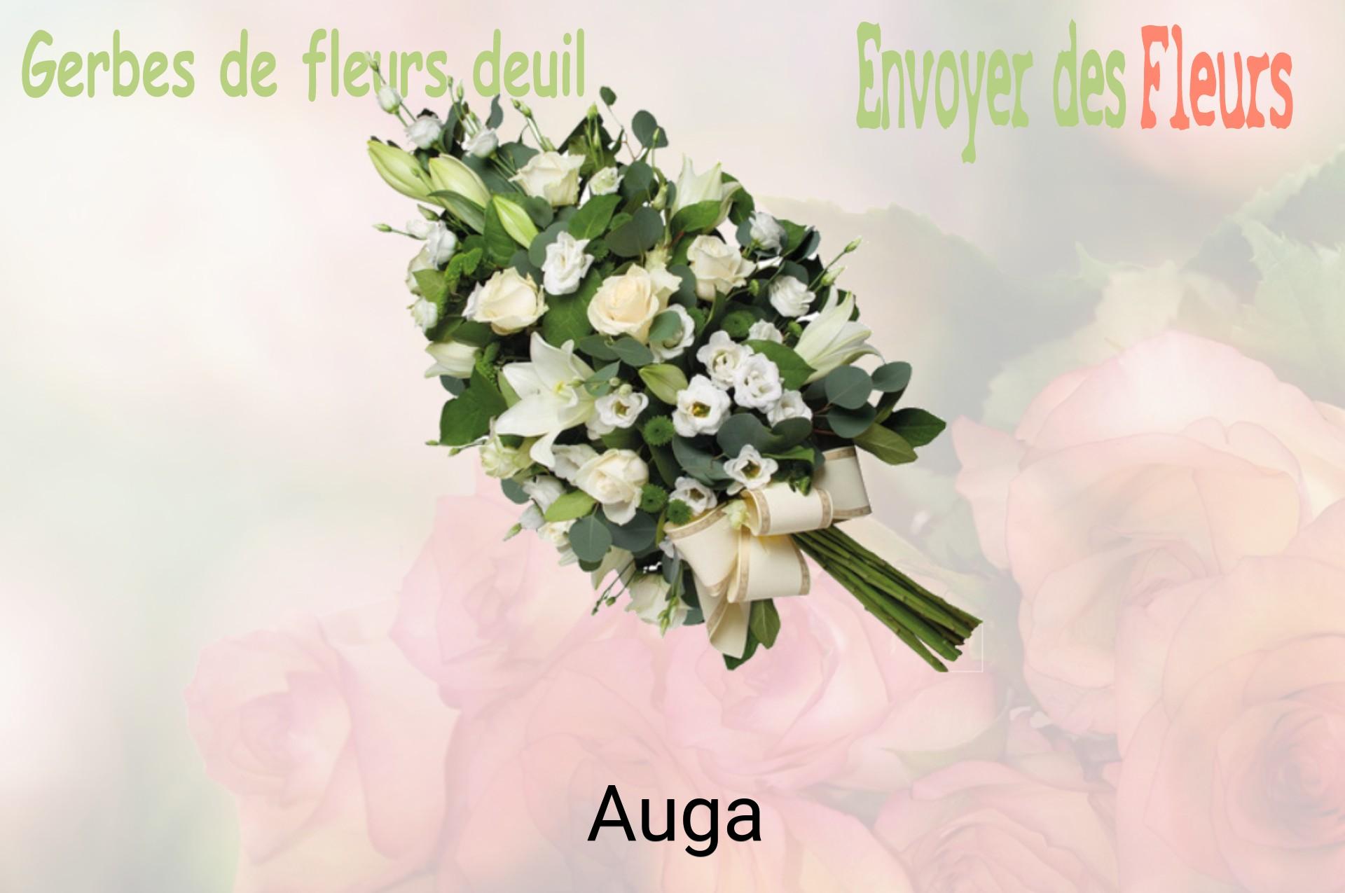Gerbe de fleurs de deuil livrée à Auga